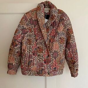 Sezane Adixia jacket size 40 NWT corduroy floral pastel